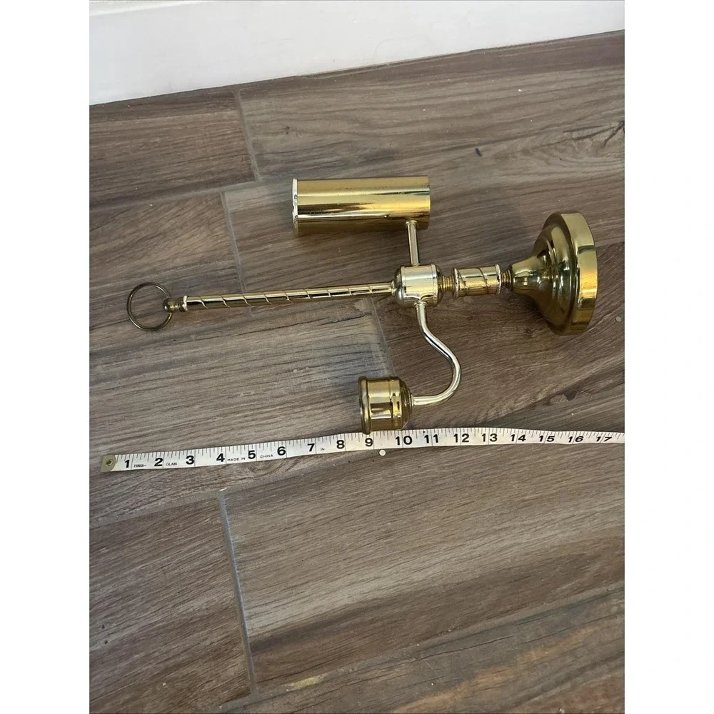 Rare antique Brass Student Brass Oil Kerosene Lamp 17